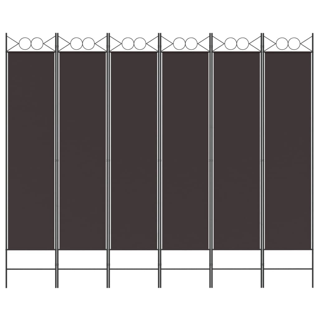 vidaXL 6-panels rumdeler 240x200 cm stof brun