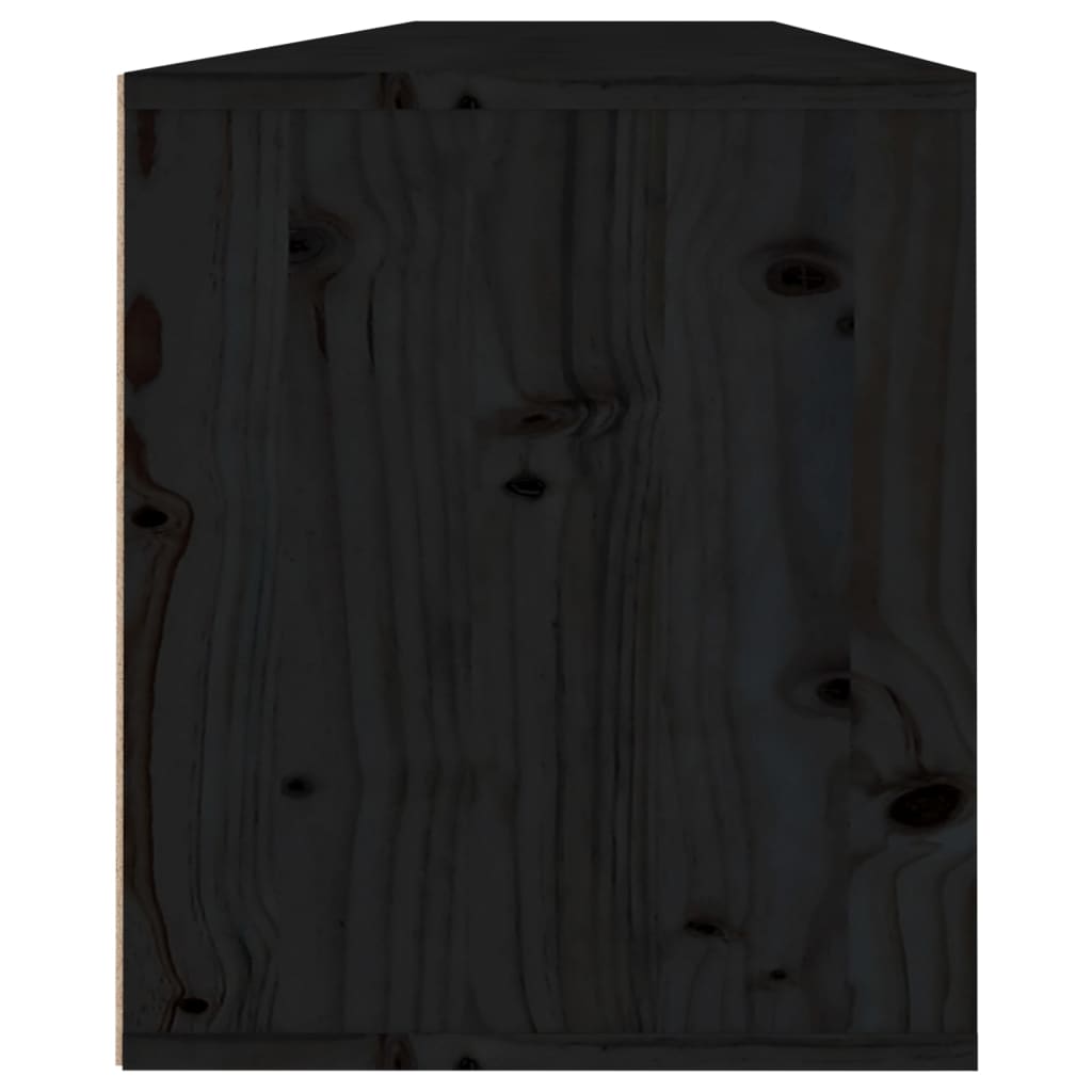 vidaXL vægskabe 2 stk. 80x30x35 cm massivt fyrretræ sort