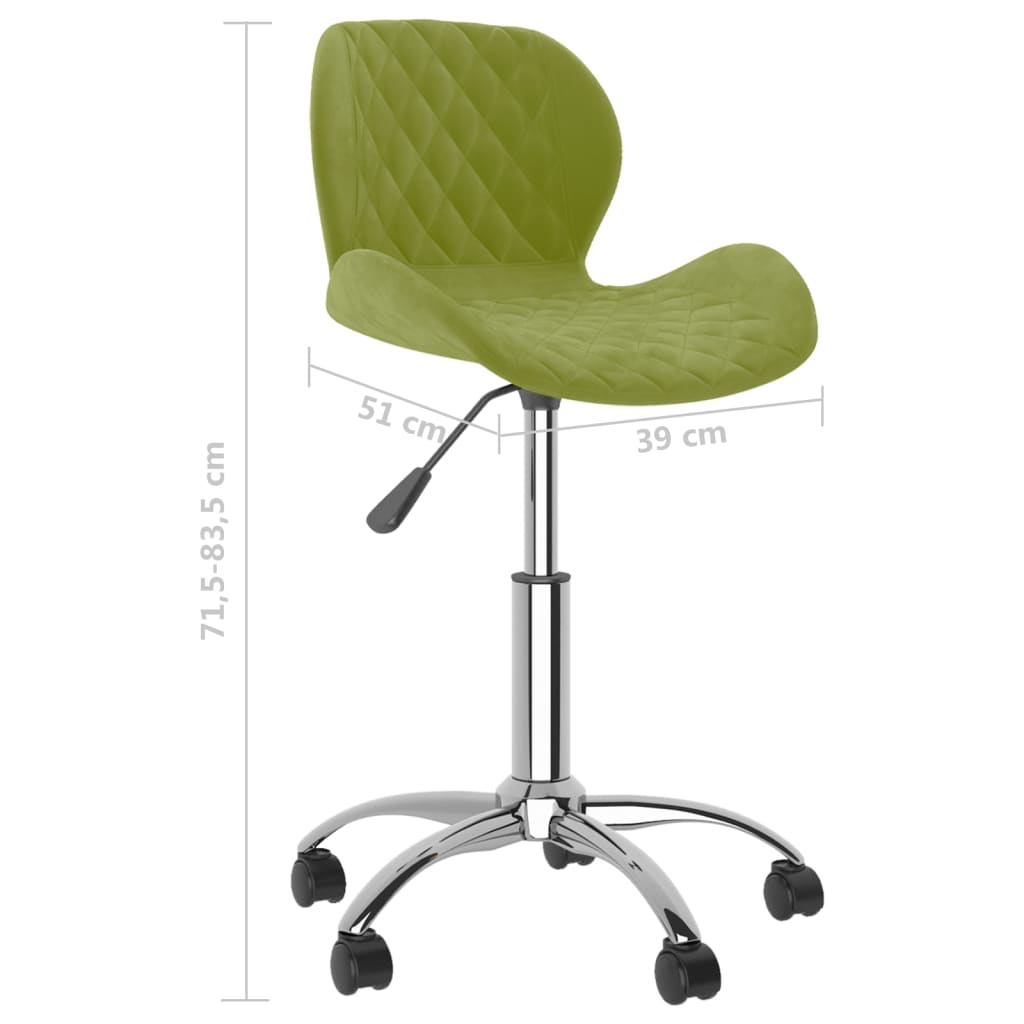 vidaXL drejelige spisebordsstole 4 stk. fløjl lysegrøn