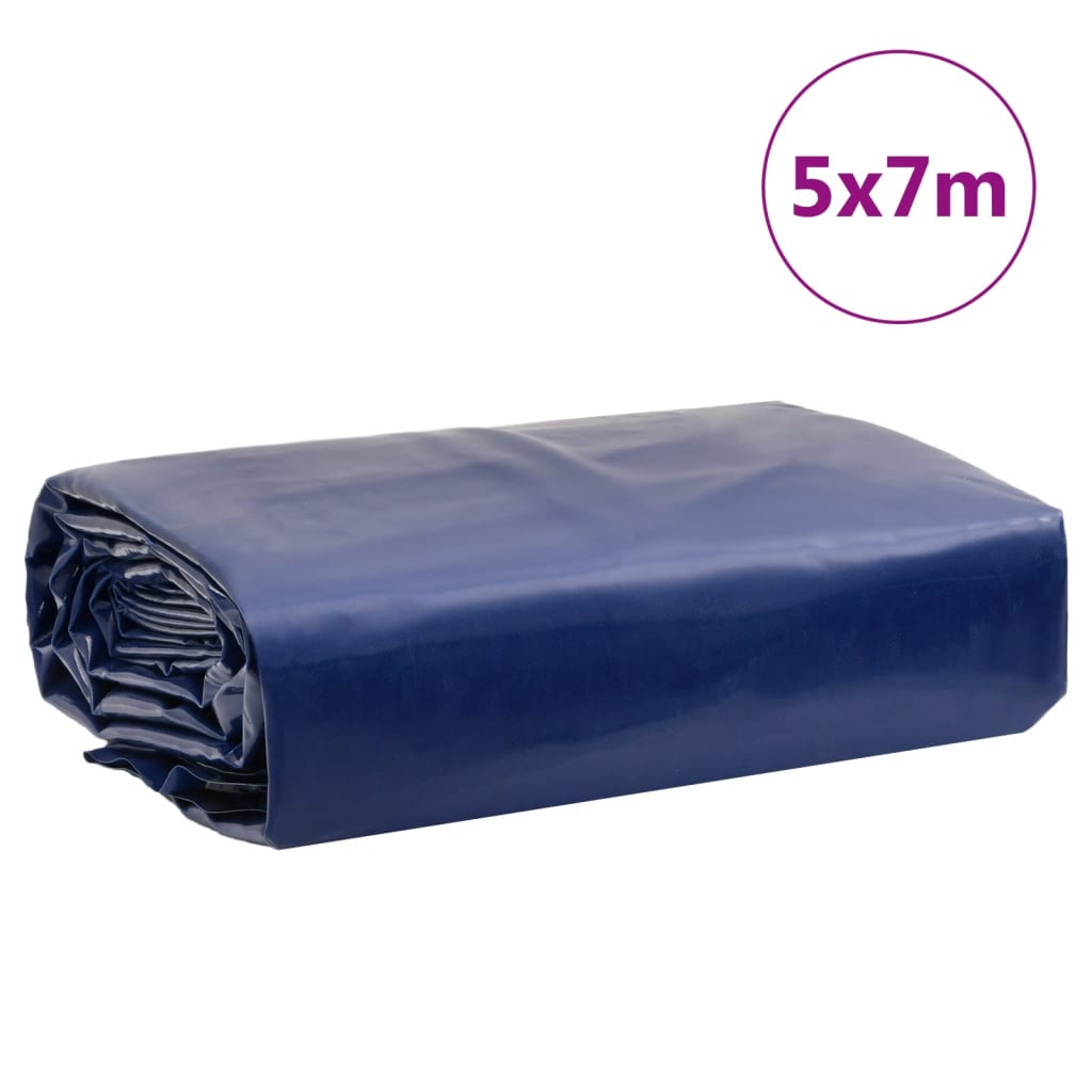vidaXL presenning 5x7 m 650 g/m² blå