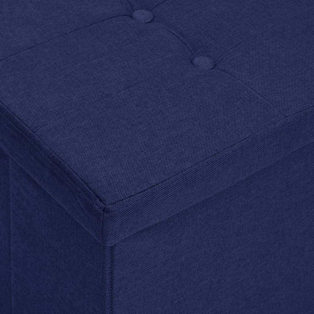 vidaXL foldbar opbevaringsbænk kunstlærred blå