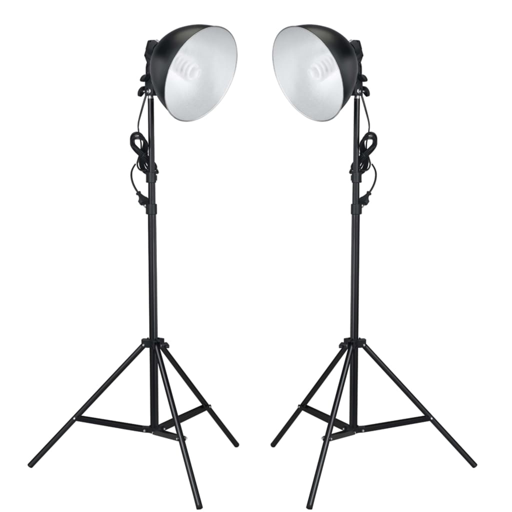 vidaXL fotostudiesæt med studielampe, baggrund og reflektor