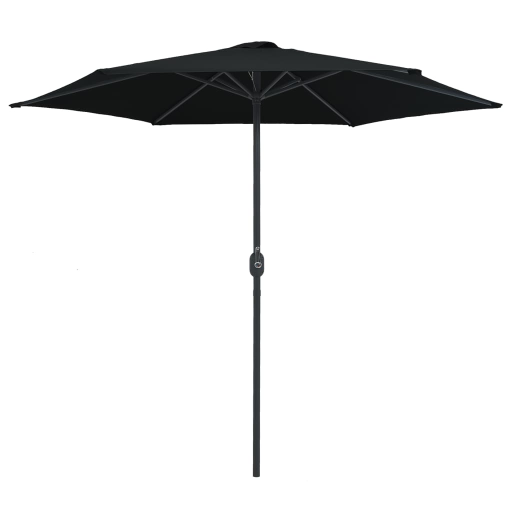vidaXL udendørs parasol med aluminiumsstang 270x246 cm sort