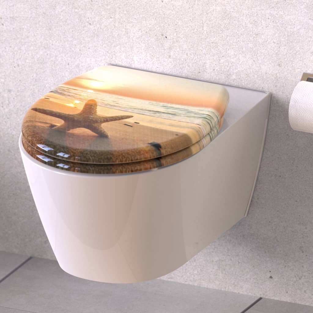 SCHÜTTE toiletsæde med soft close SEA STAR duroplast med tryk