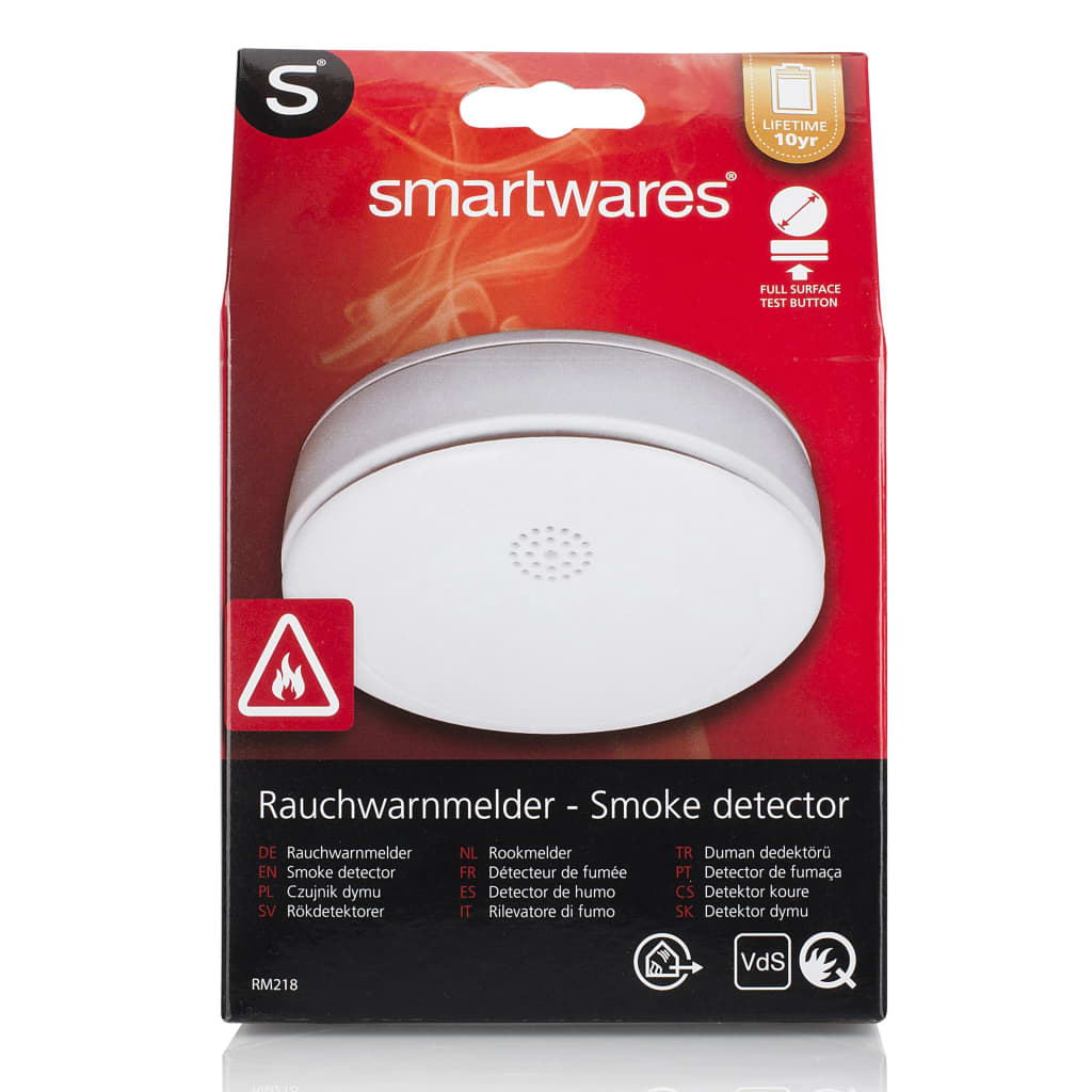 Smartwares røgalarm 12x9x4 cm hvid