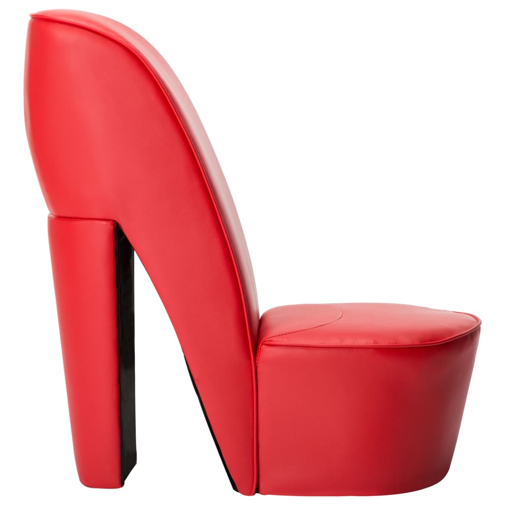 vidaXL stol højhælet sko-design kunstlæder rød