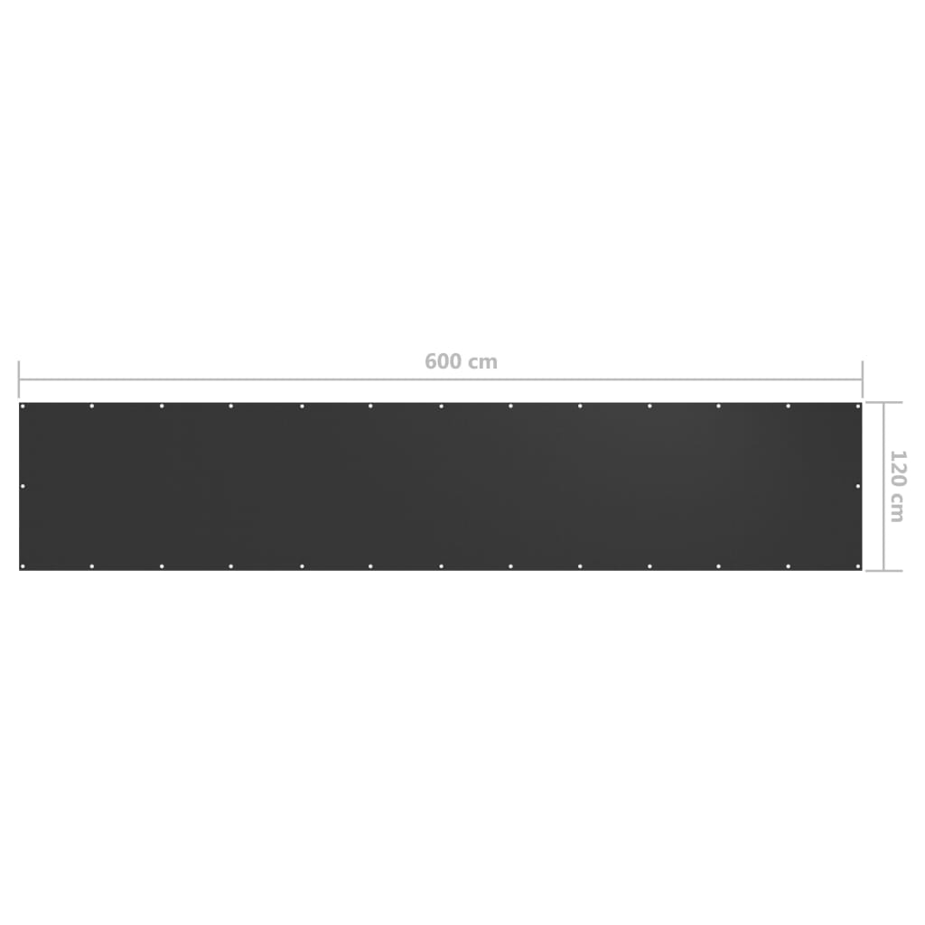 vidaXL altanafskærmning 120x600 cm oxfordstof antracitgrå