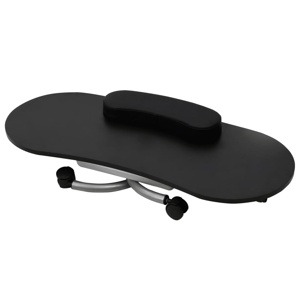 vidaXL manicurebord med hjul foldbart sort
