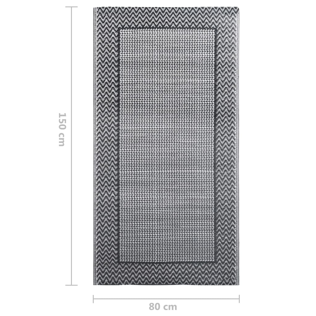 vidaXL udendørstæppe 80x150 cm PP grå