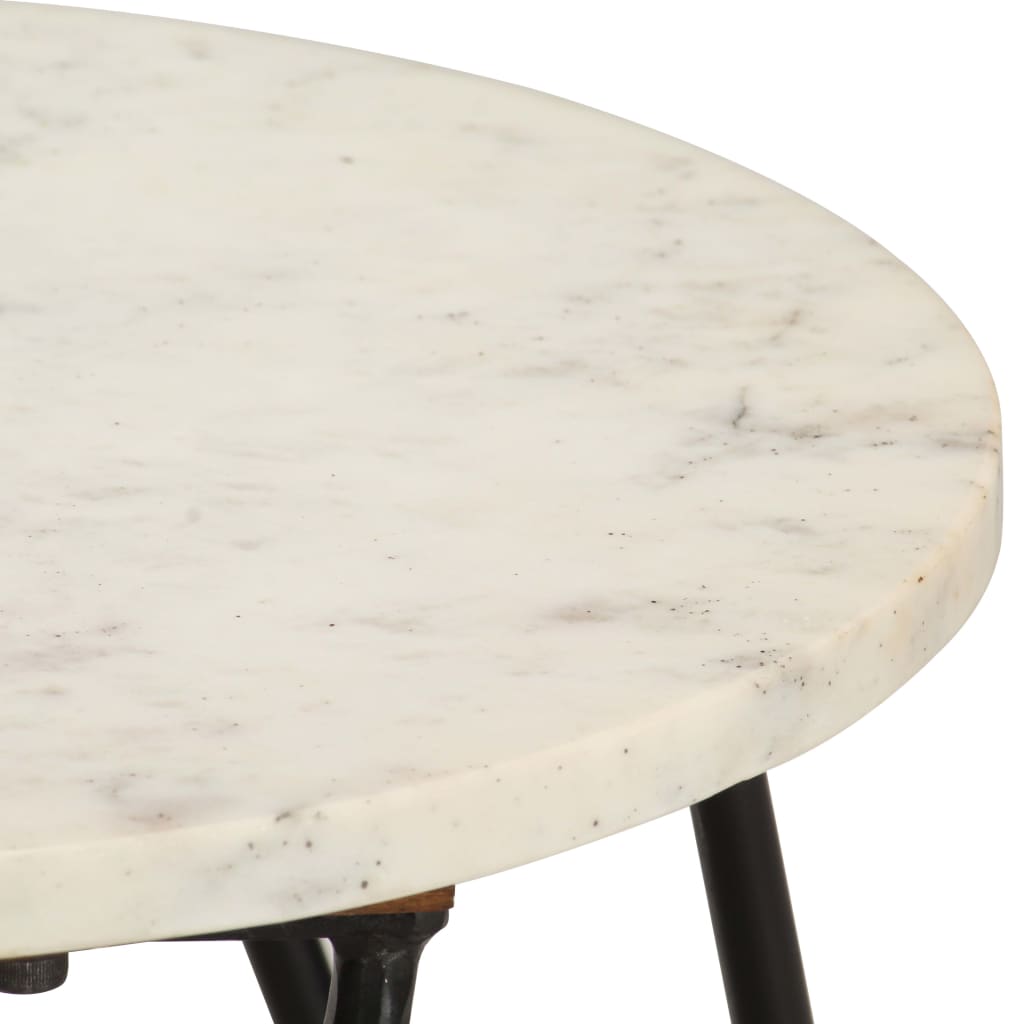 vidaXL sofabord 40x40x40 cm ægte sten med marmortekstur hvid