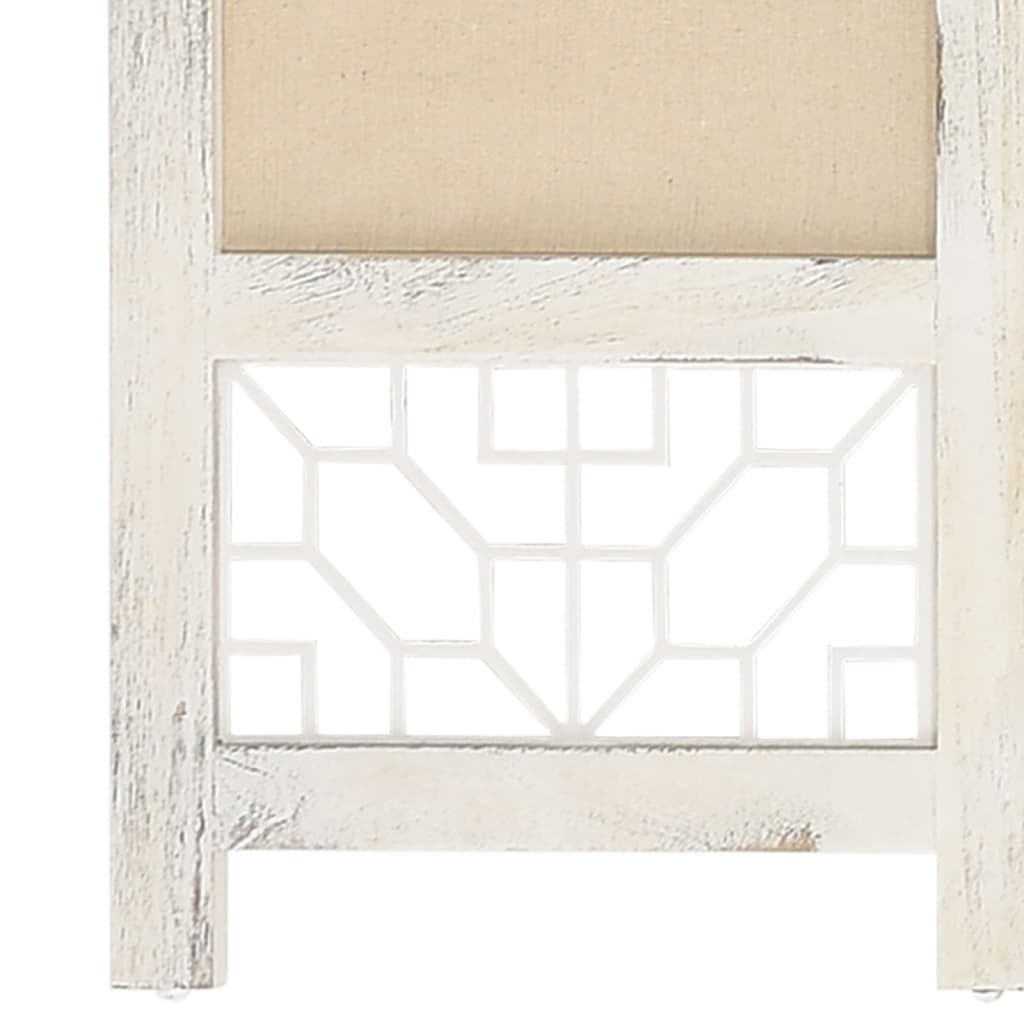 338559 vidaXL 4-Panel Room Divider Cream 140x165 cm Fabric