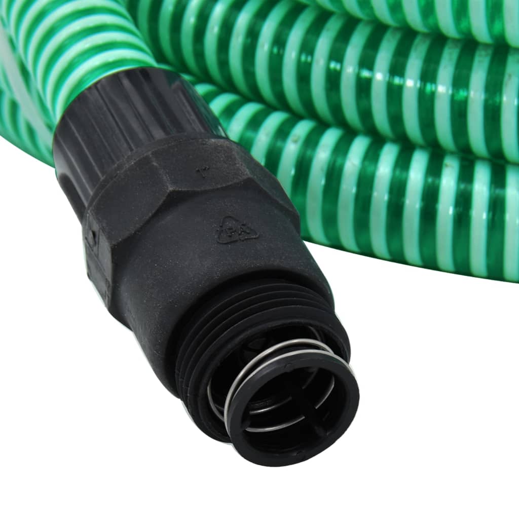 vidaXL sugeslange med messingkoblinger 1" 7 m PVC grøn