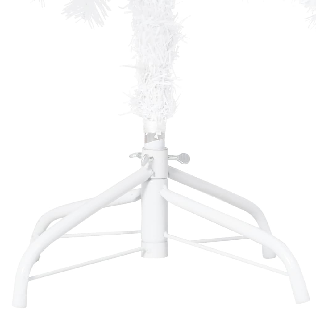 vidaXL kunstigt juletræ med tykke grene og lys 240 cm hvid