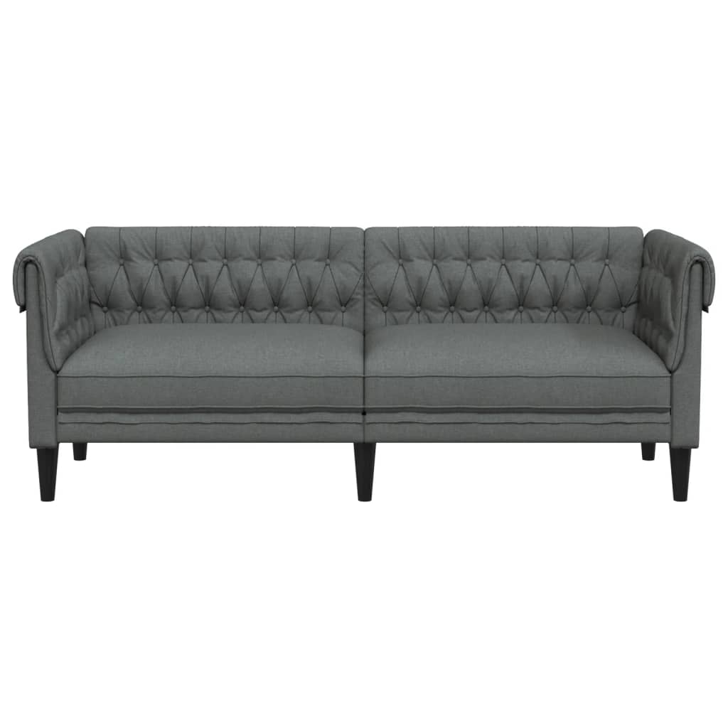 vidaXL 3-personers Chesterfield-sofa stof mørkegrå