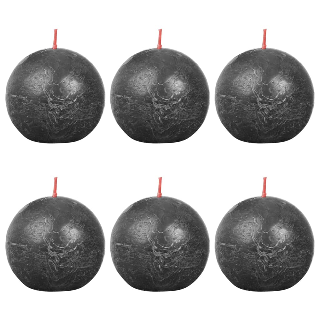 Bolsius rustikke kuglelys Shine 6 stk. 76x190 mm stormgrå