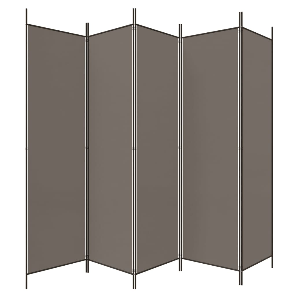 vidaXL 5-panels rumdeler 250x200 cm stof antracitgrå