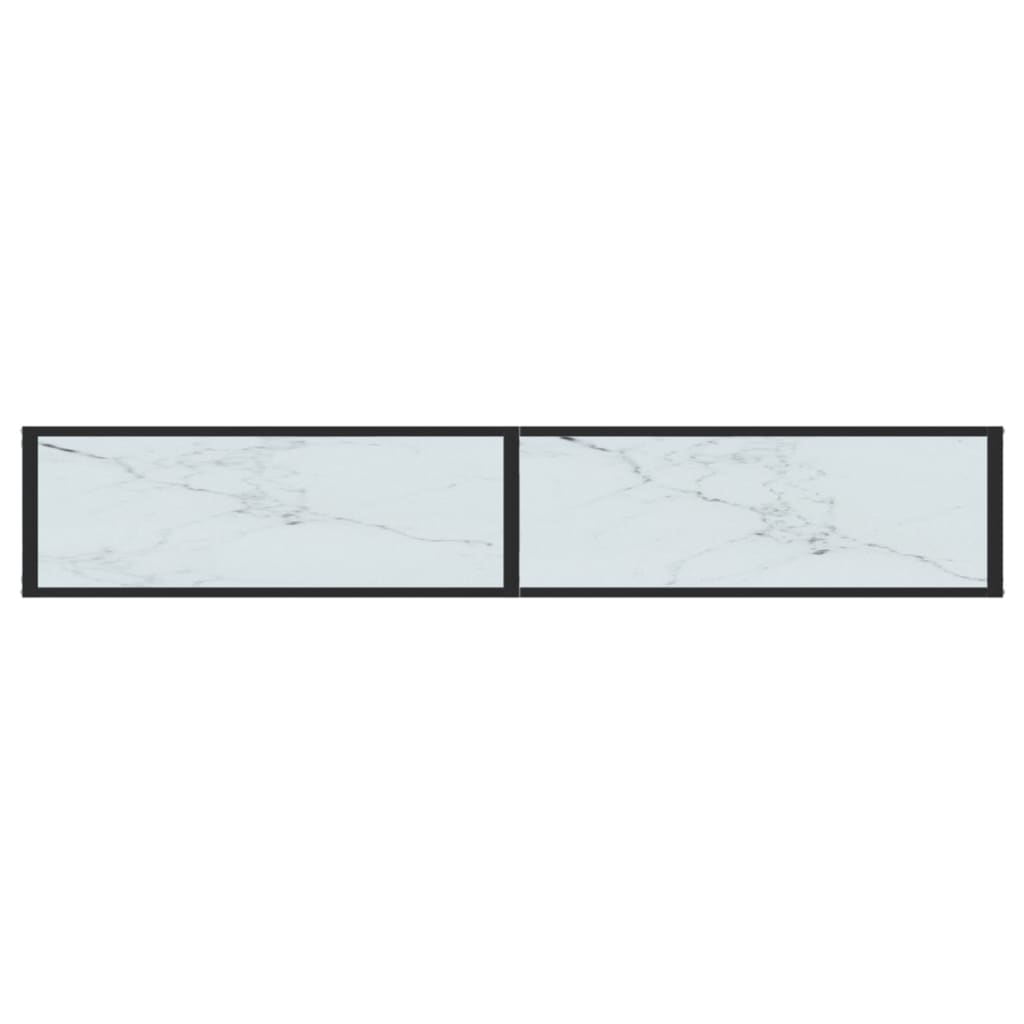vidaXL konsolbord 200x35x75,5 cm hærdet glas hvid marmor