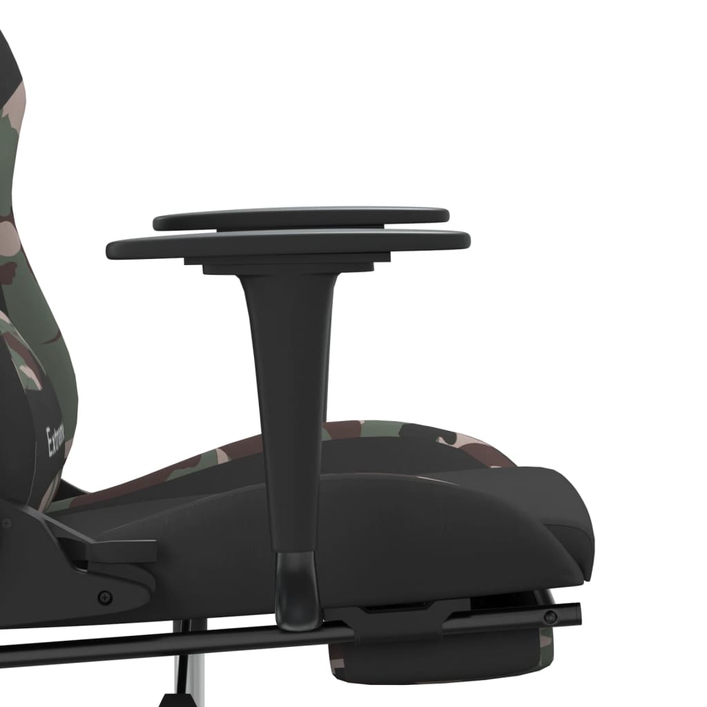vidaXL gamingstol med fodstøtte stof sort og camouflage
