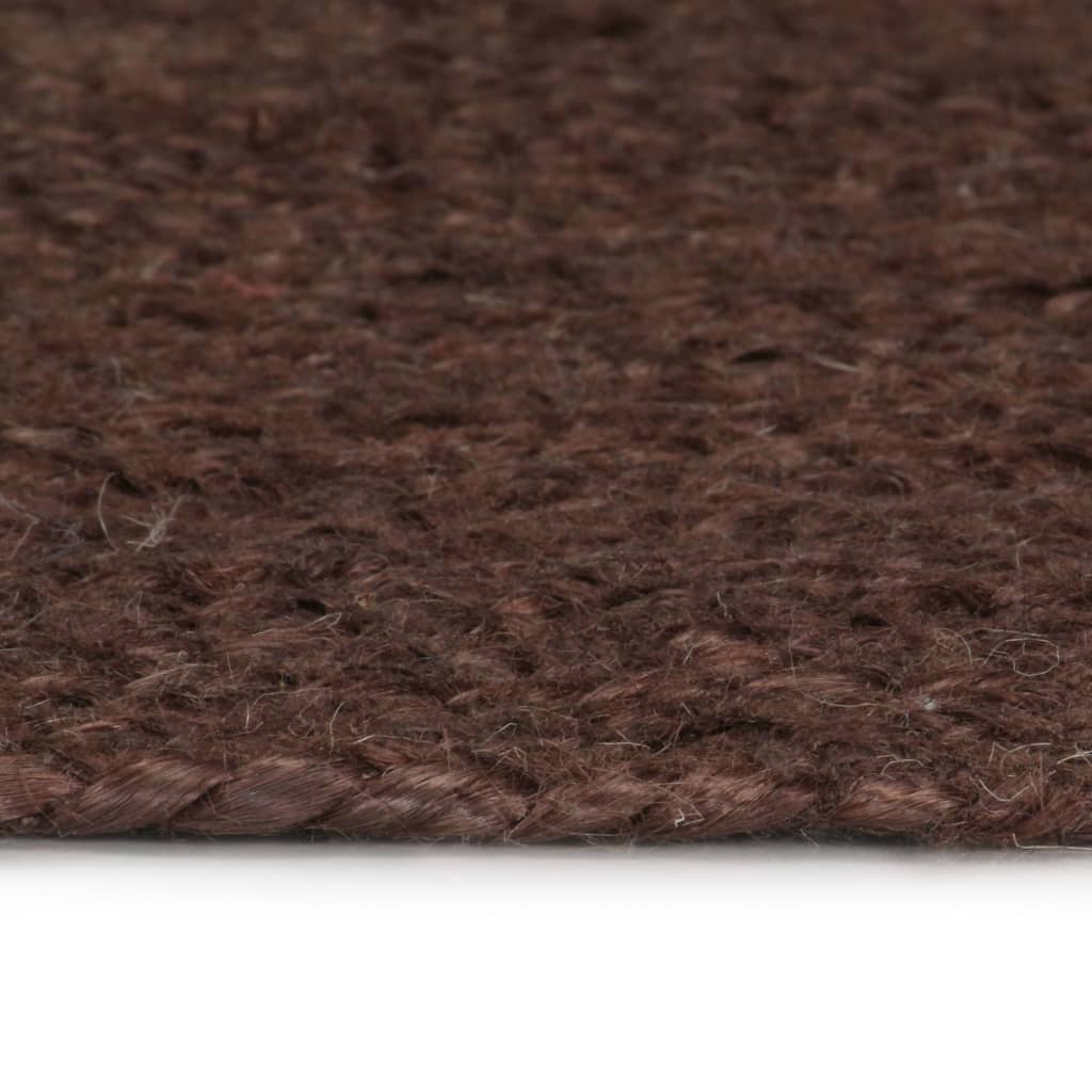 vidaXL håndlavet tæppe jute rund 90 cm brun