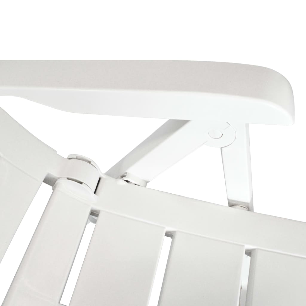 vidaXL udendørs spisebordssæt 7 dele plastik hvid