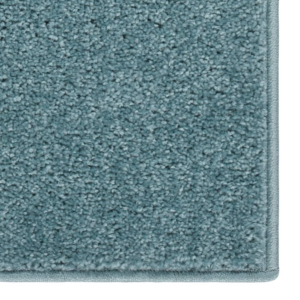 vidaXL gulvtæppe 80x150 cm kort luv blå