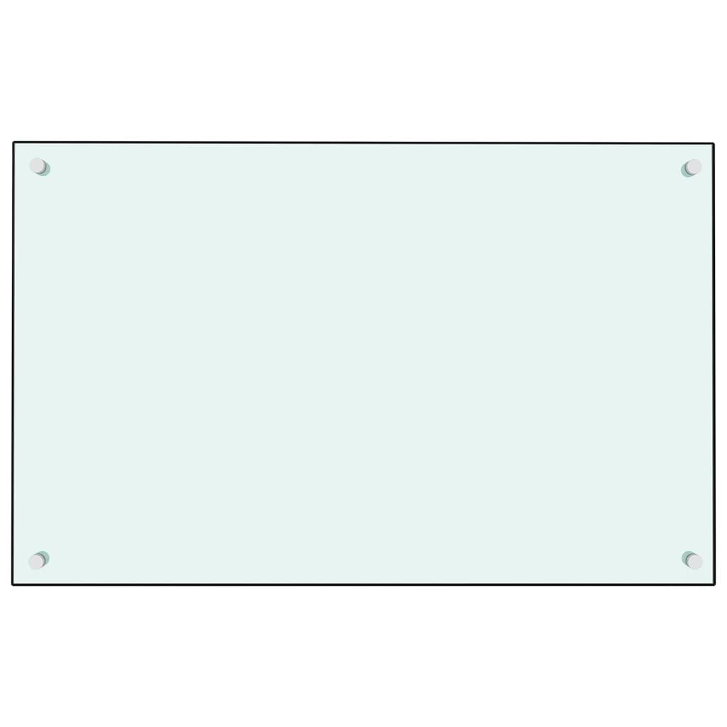 vidaXL stænkplade 80x50 cm hærdet glas hvid