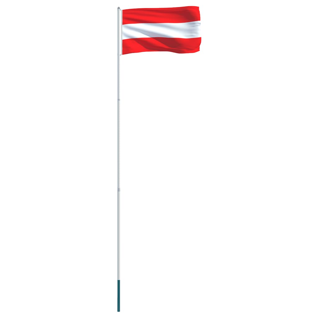 vidaXL Østrig flag og flagstang 4 m aluminium