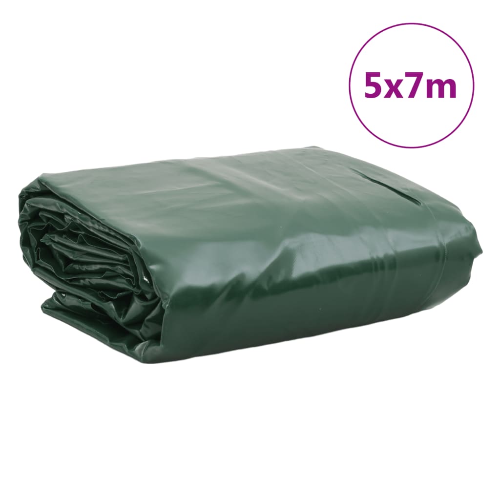 vidaXL presenning 5x7 m 650 g/m² grøn
