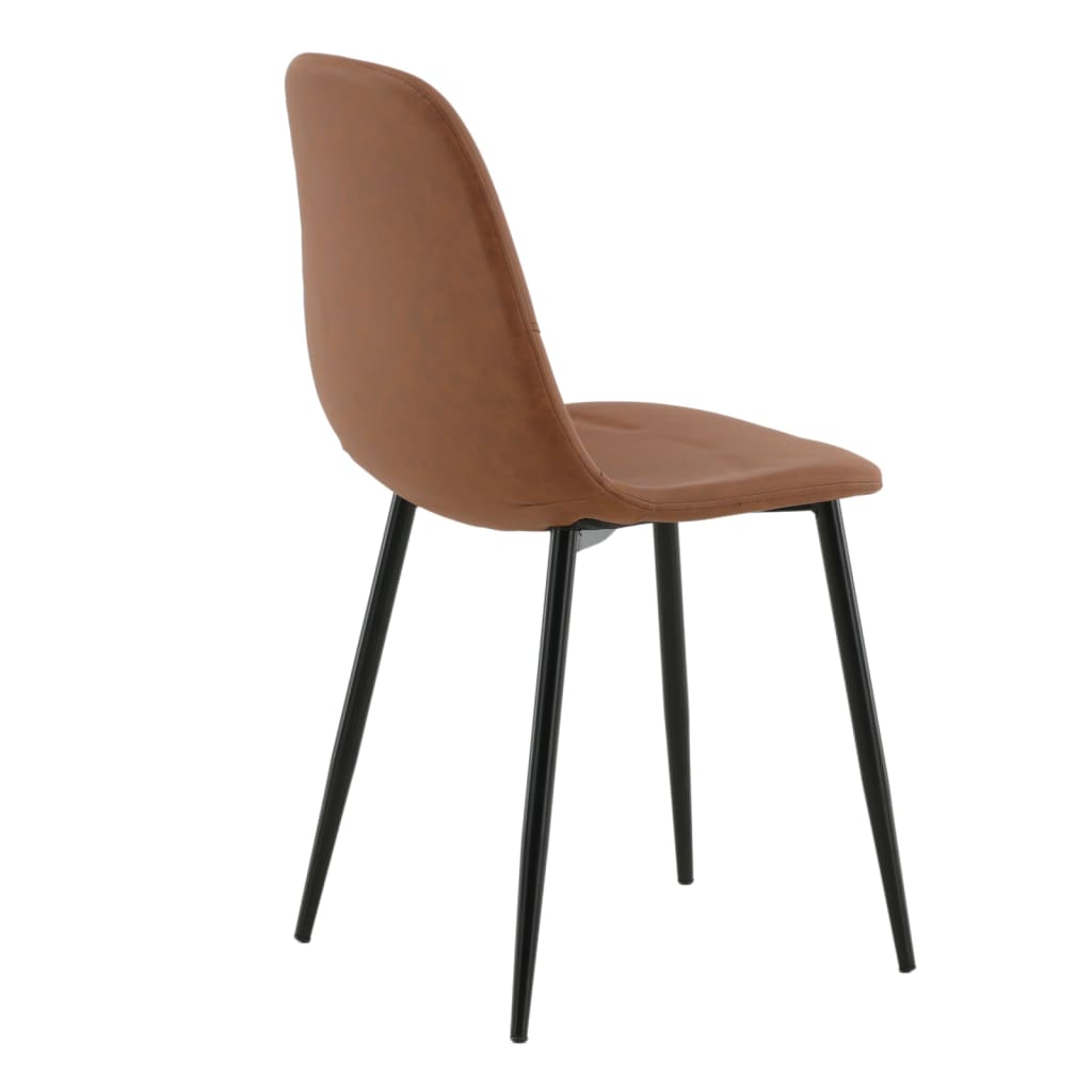 Venture Home spisebordsstole 2 stk. Polar læderlook brun og sort