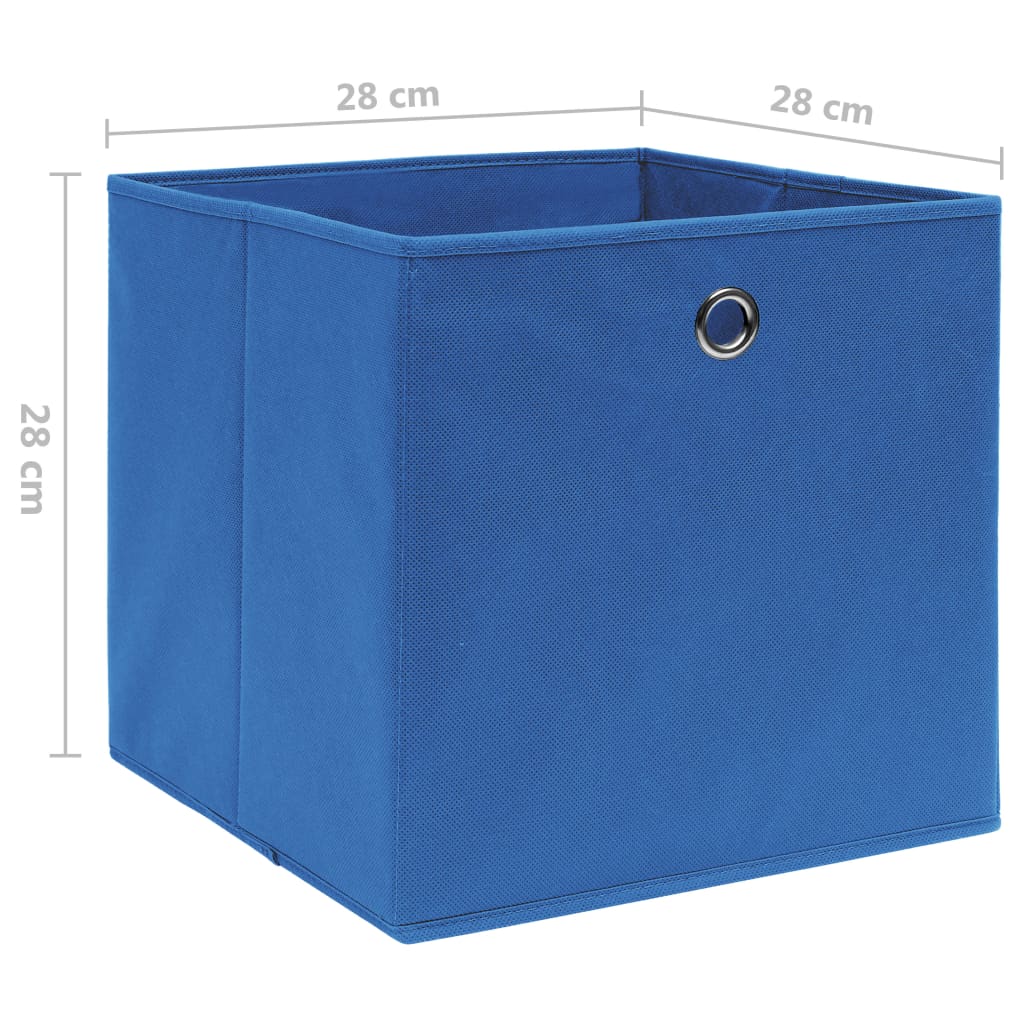 vidaXL opbevaringskasser 10 stk. ikke-vævet stof 28x28x28 cm blå