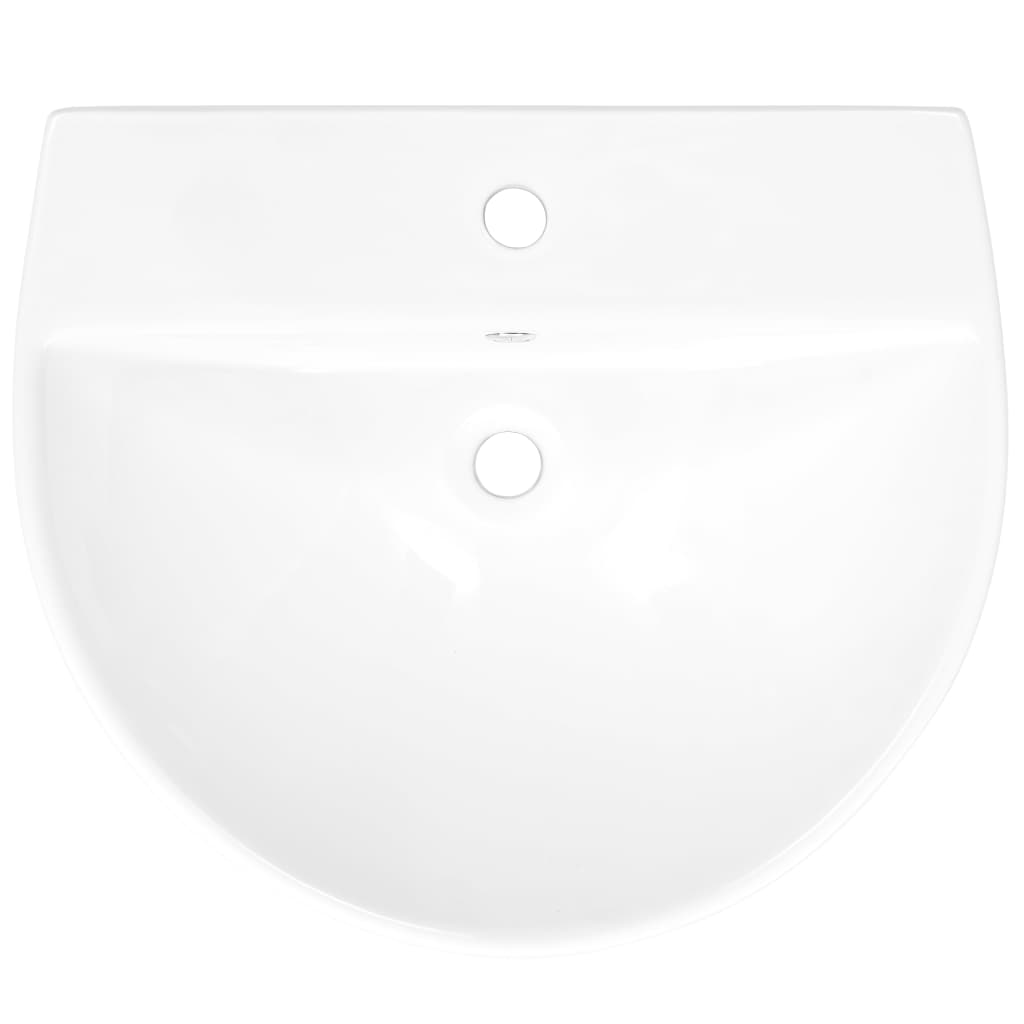 vidaXL håndvask væghængt keramik hvid 560 x 480 x 420 mm