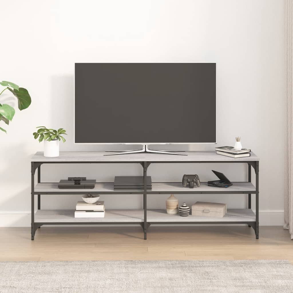 vidaXL tv-bord 140x30x50 cm konstrueret træ grå sonoma-eg