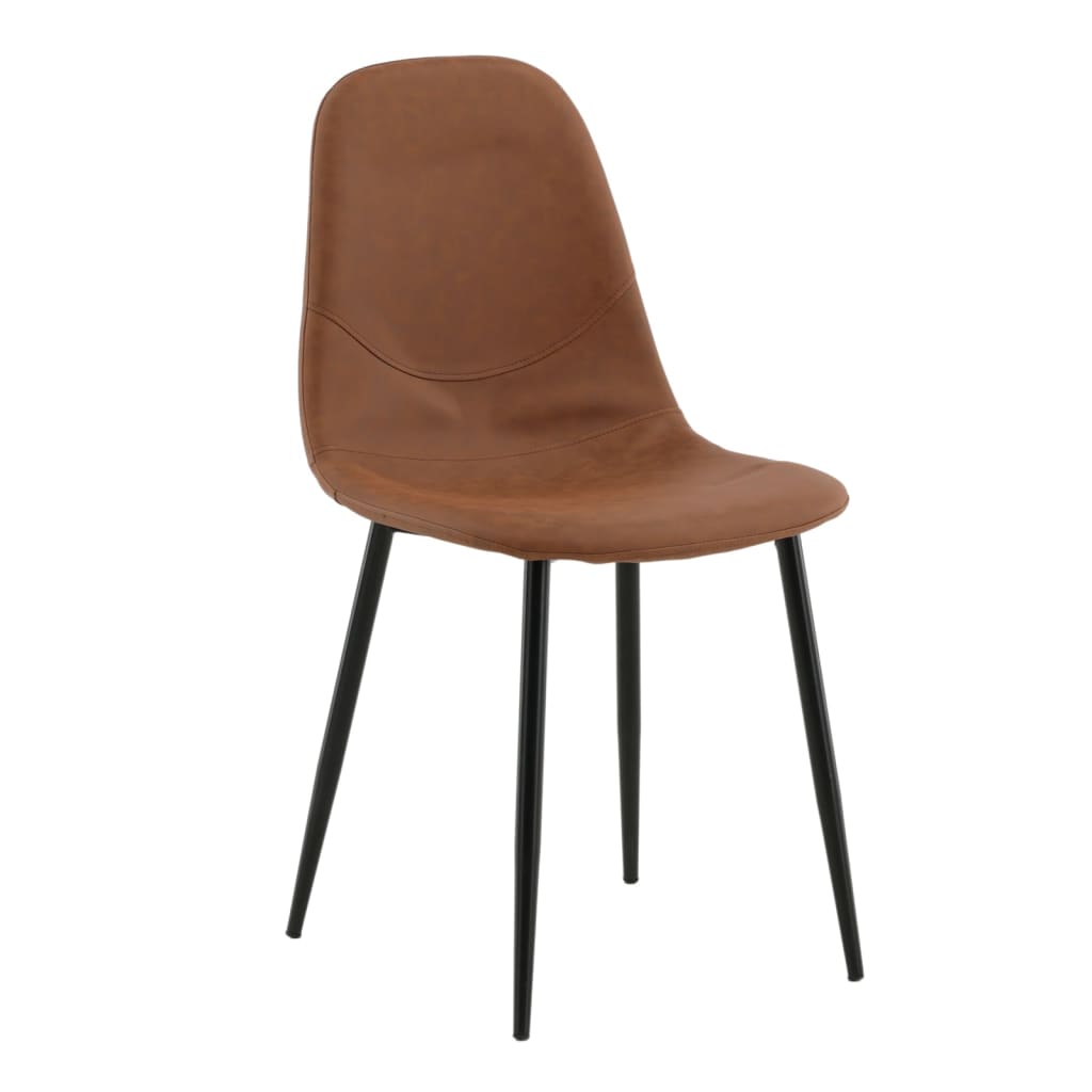 Venture Home spisebordsstole 2 stk. Polar læderlook brun og sort