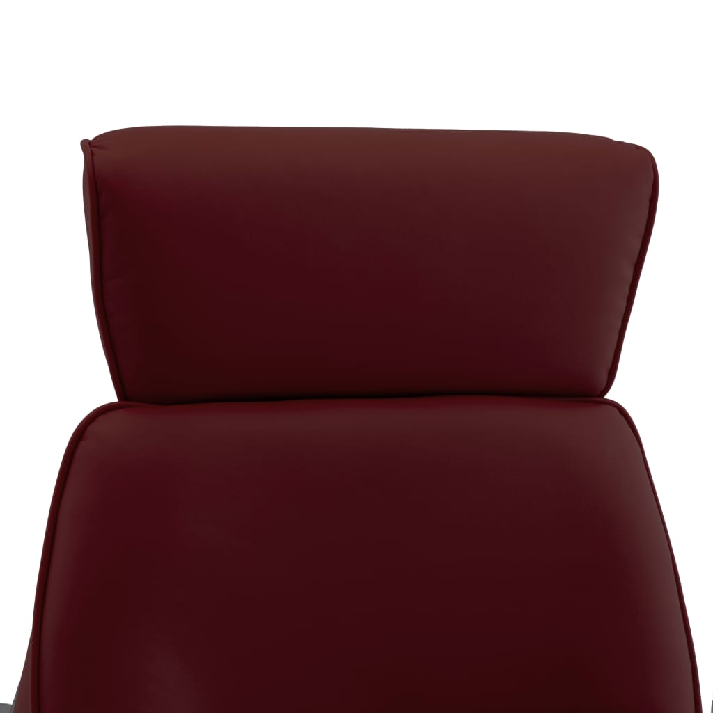 vidaXL lænestol med fodskammel kunstlæder vinrød