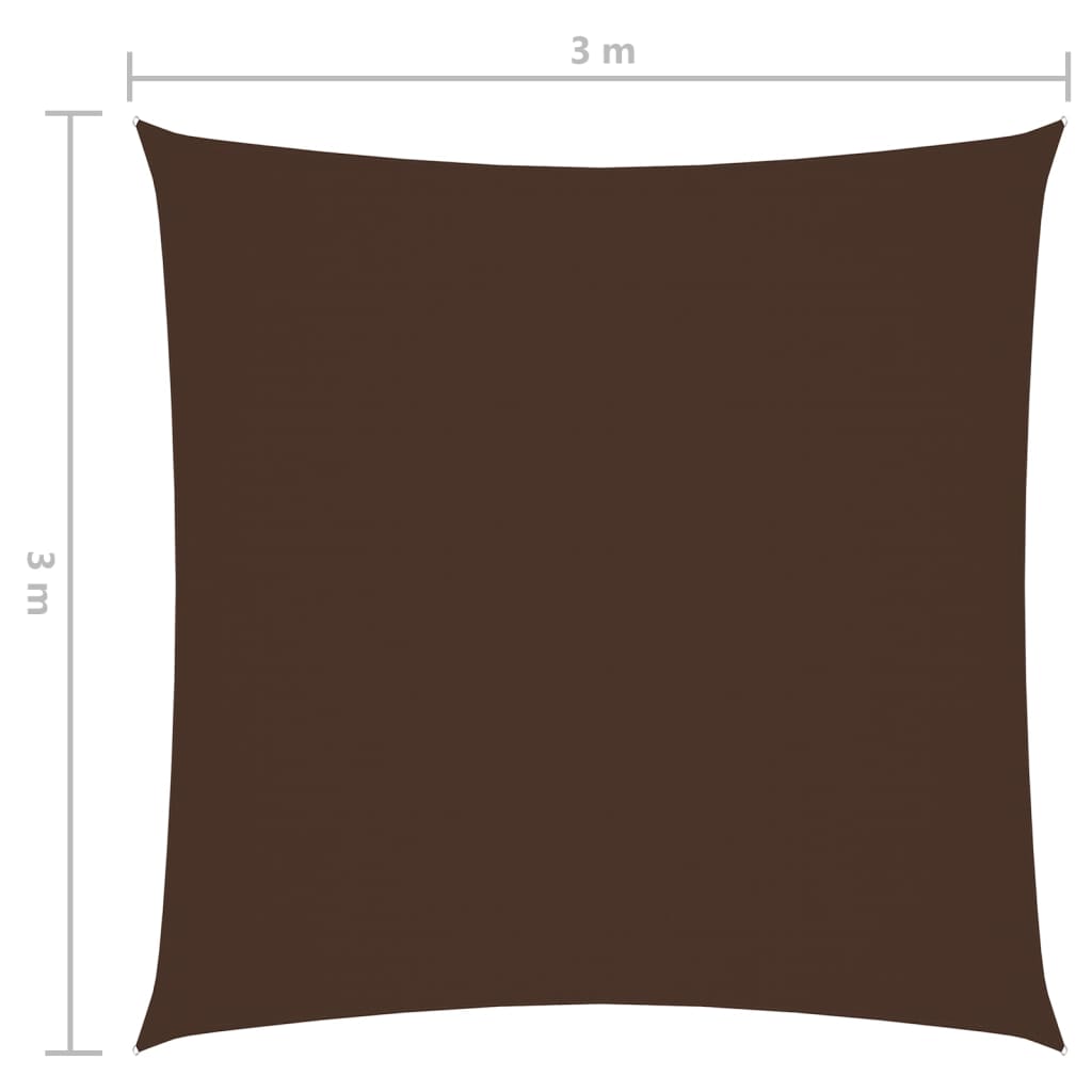 vidaXL solsejl 3x3 m firkantet oxfordstof brun