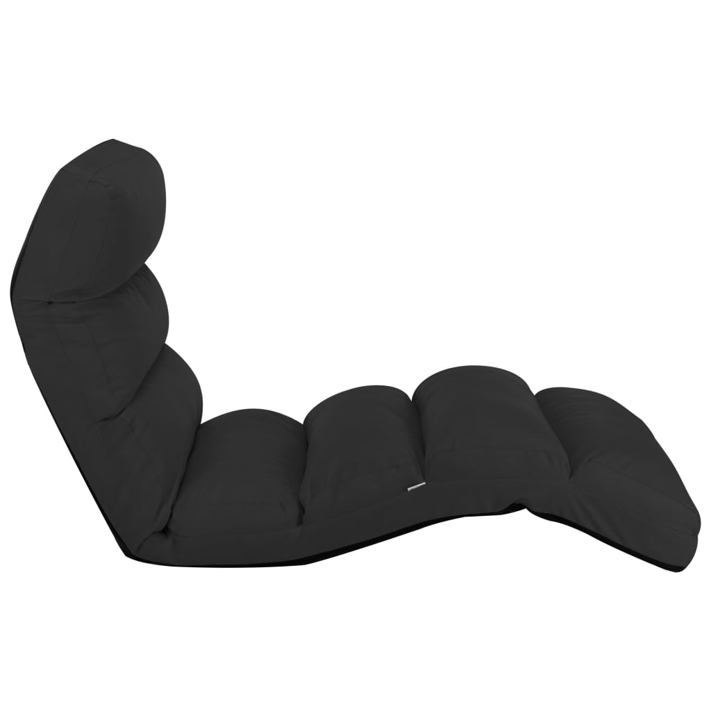 vidaXL foldbar gulvstol kunstlæder sort