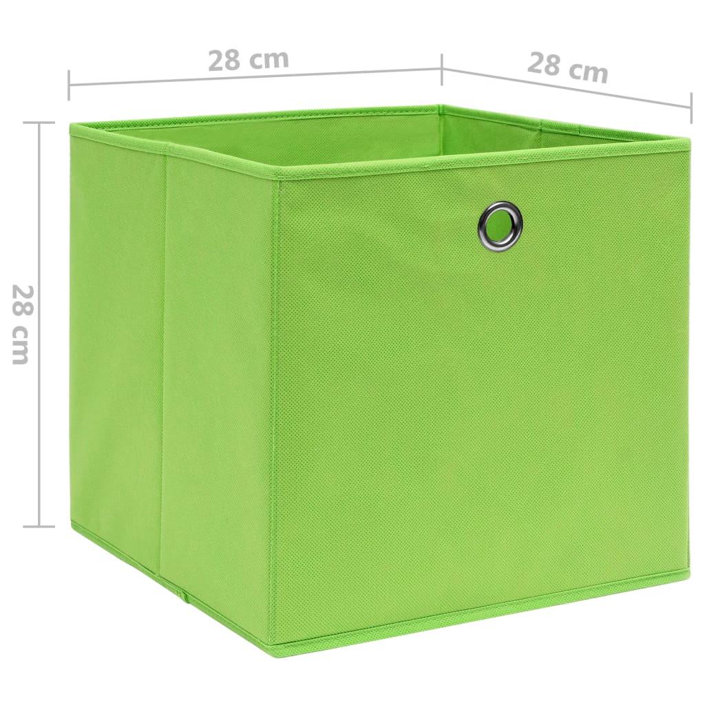 vidaXL opbevaringskasser 10 stk. ikke-vævet stof 28x28x28 cm grøn