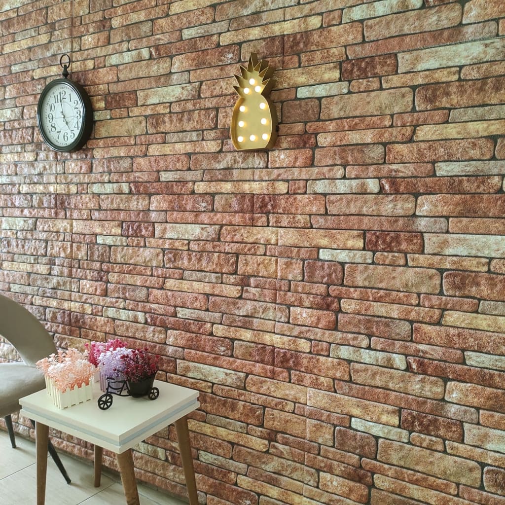 vidaXL 3D-vægpaneler 10 stk. murstensdesign EPS brun