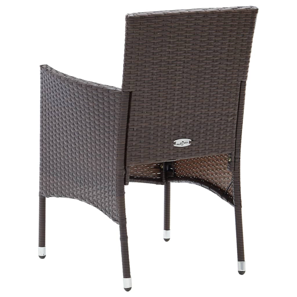 vidaXL spisebordsstole til haven 4 stk. polyrattan brun