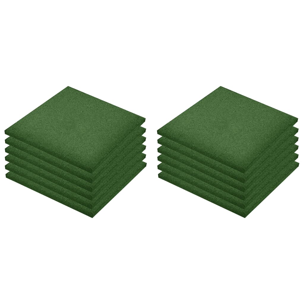 vidaXL faldfliser 12 stk. gummi 50 x 50 x 3 cm grøn