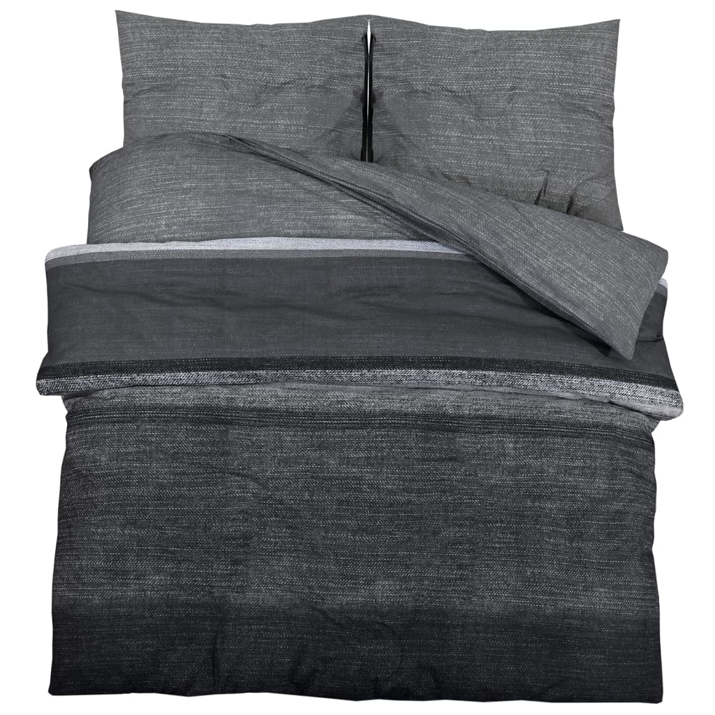 vidaXL sengetøj 135x200 cm bomuld mørkegrå