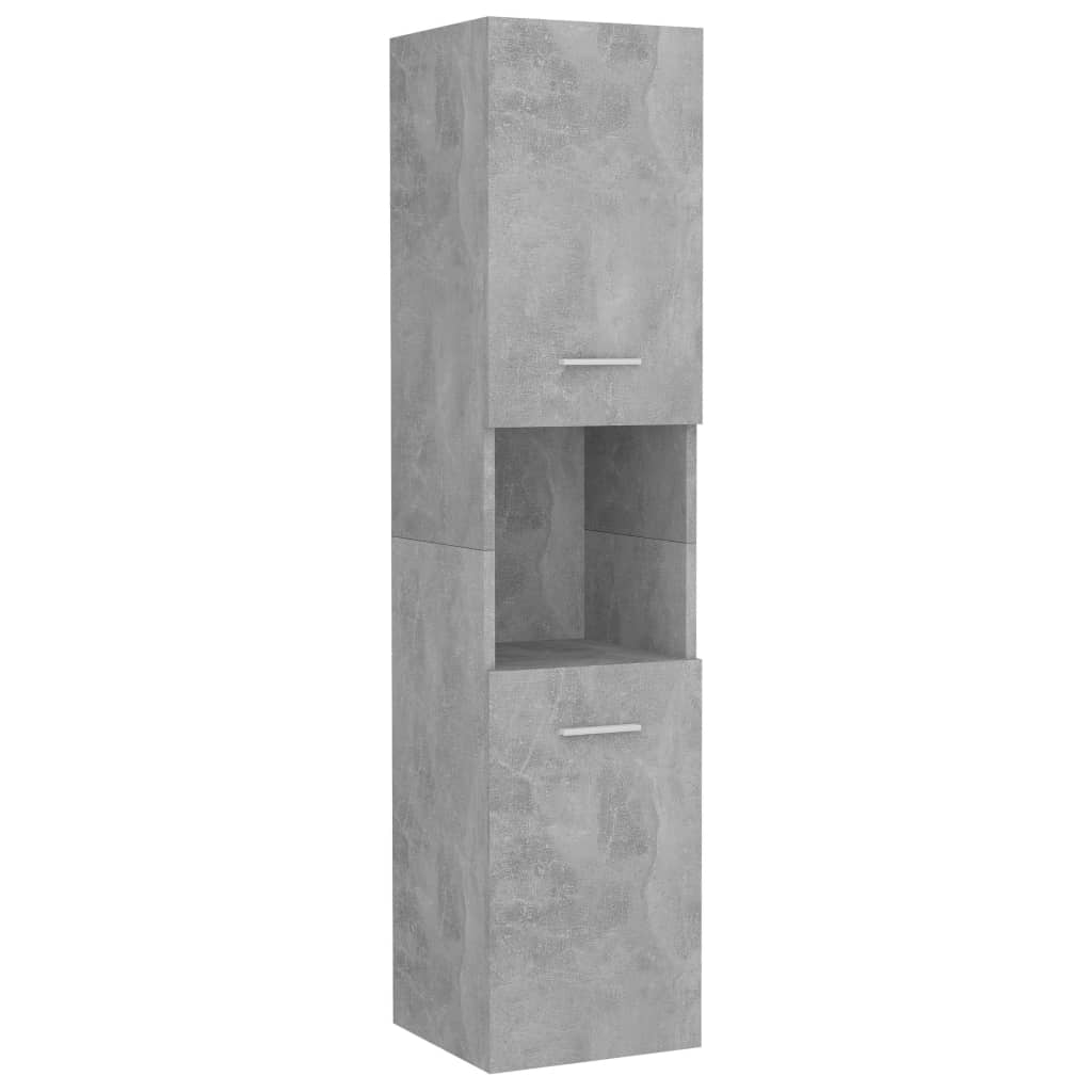 vidaXL badeværelsesskab 30x30x130 cm spånplade betongrå