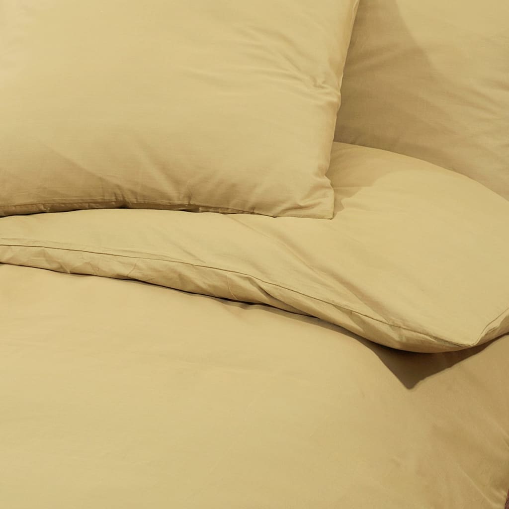 vidaXL sengetøj 140x200 cm bomuld gråbrun
