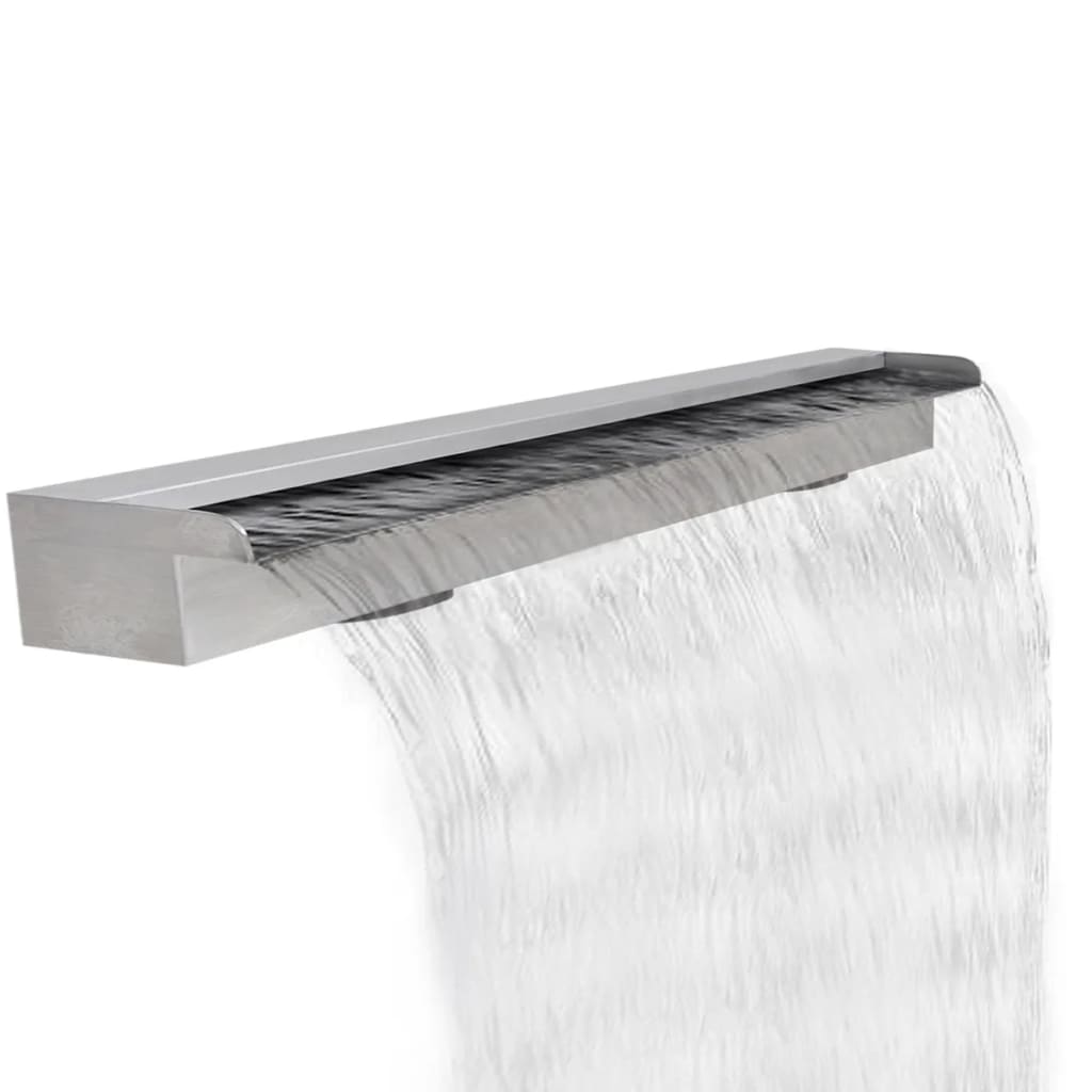 vidaXL rektangulær vandfaldsfontæne til pool 110 cm rustfrit stål
