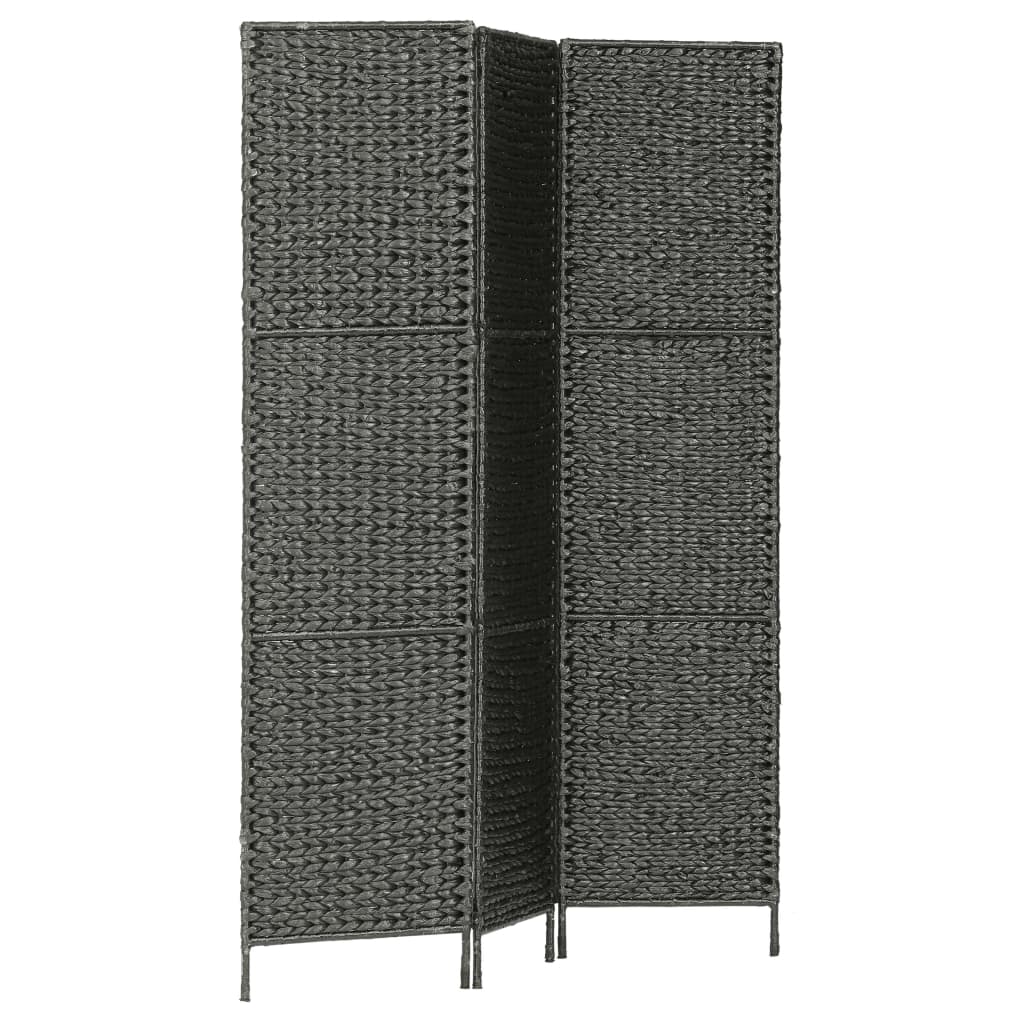 vidaXL rumdeler med 3 paneler 116 x 160 cm vandhyacint sort