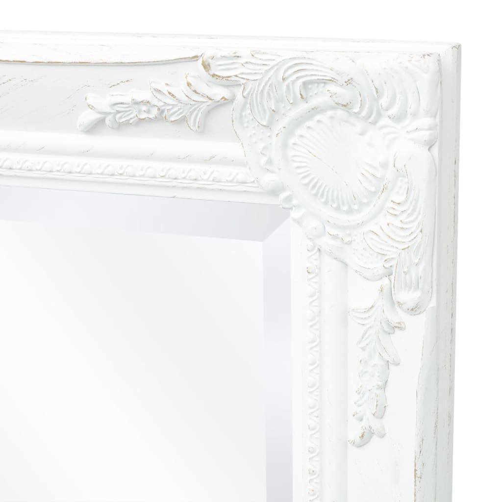 vidaXL vægspejl 120x60 cm barokstil hvid