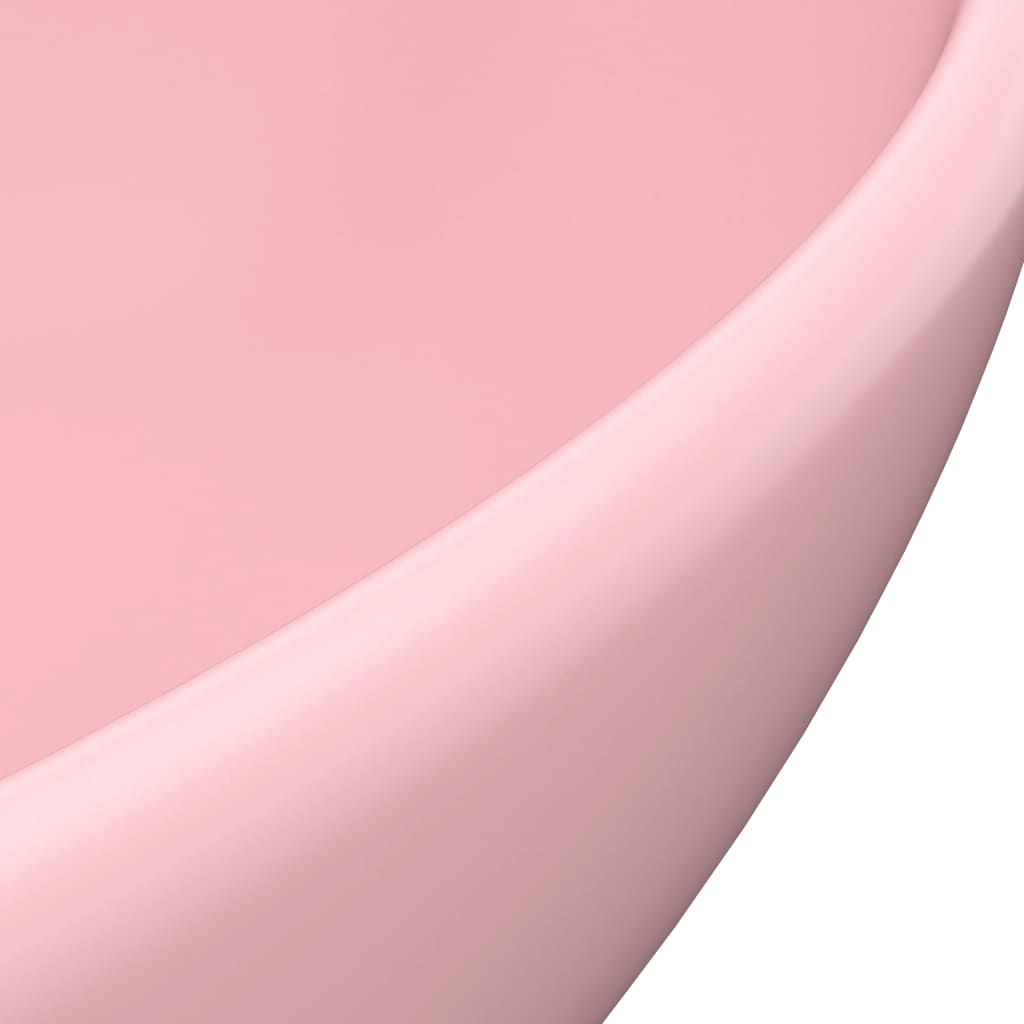 vidaXL luksuriøs håndvask 40x33 cm keramisk oval mat pink