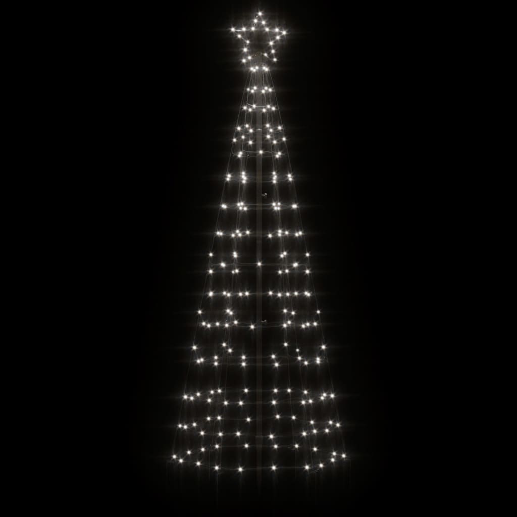 vidaXL lysende juletræ med spyd 220 LED'er 180 cm koldt hvidt lys