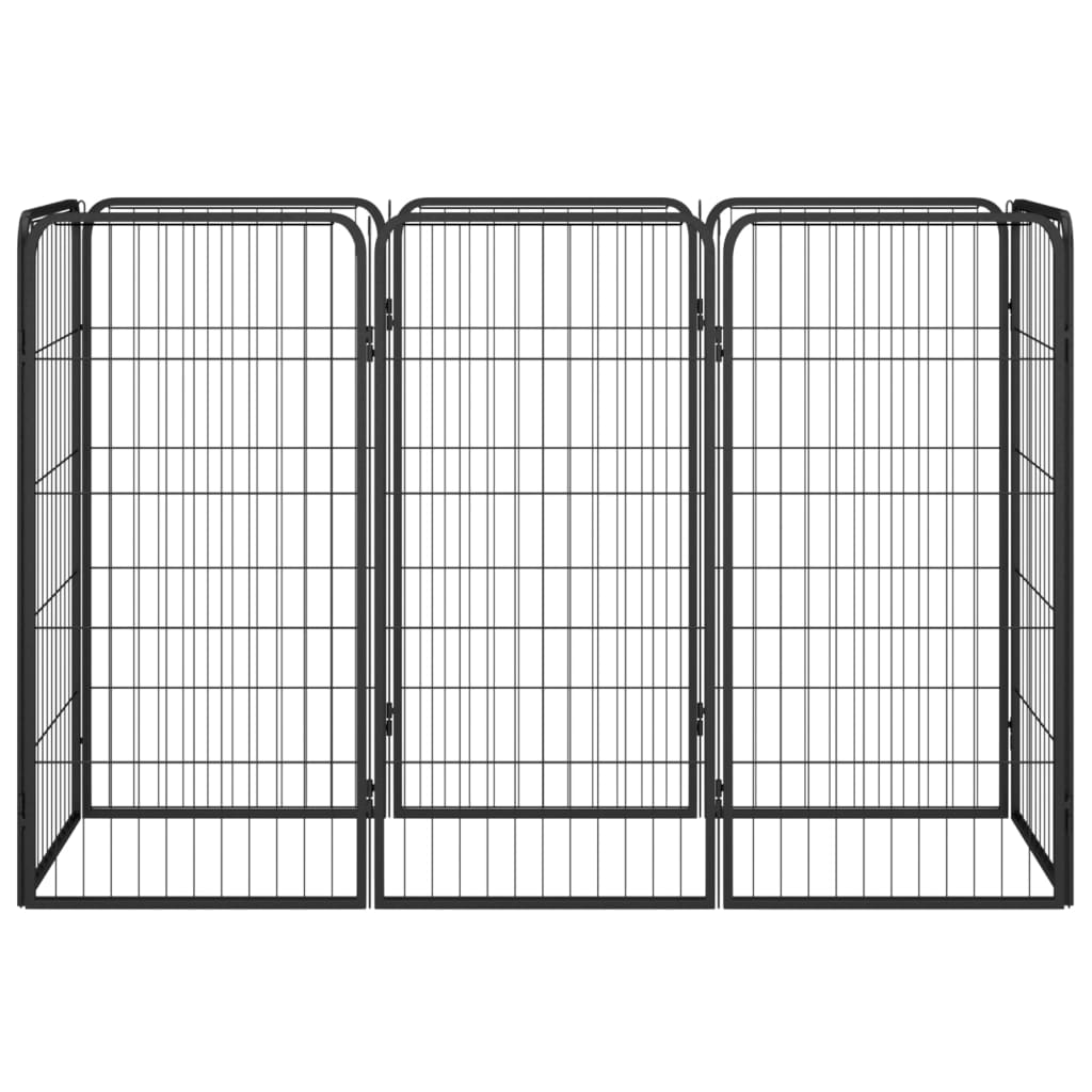 vidaXL 8-panels hundegård 50x100 cm pulverlakeret stål sort