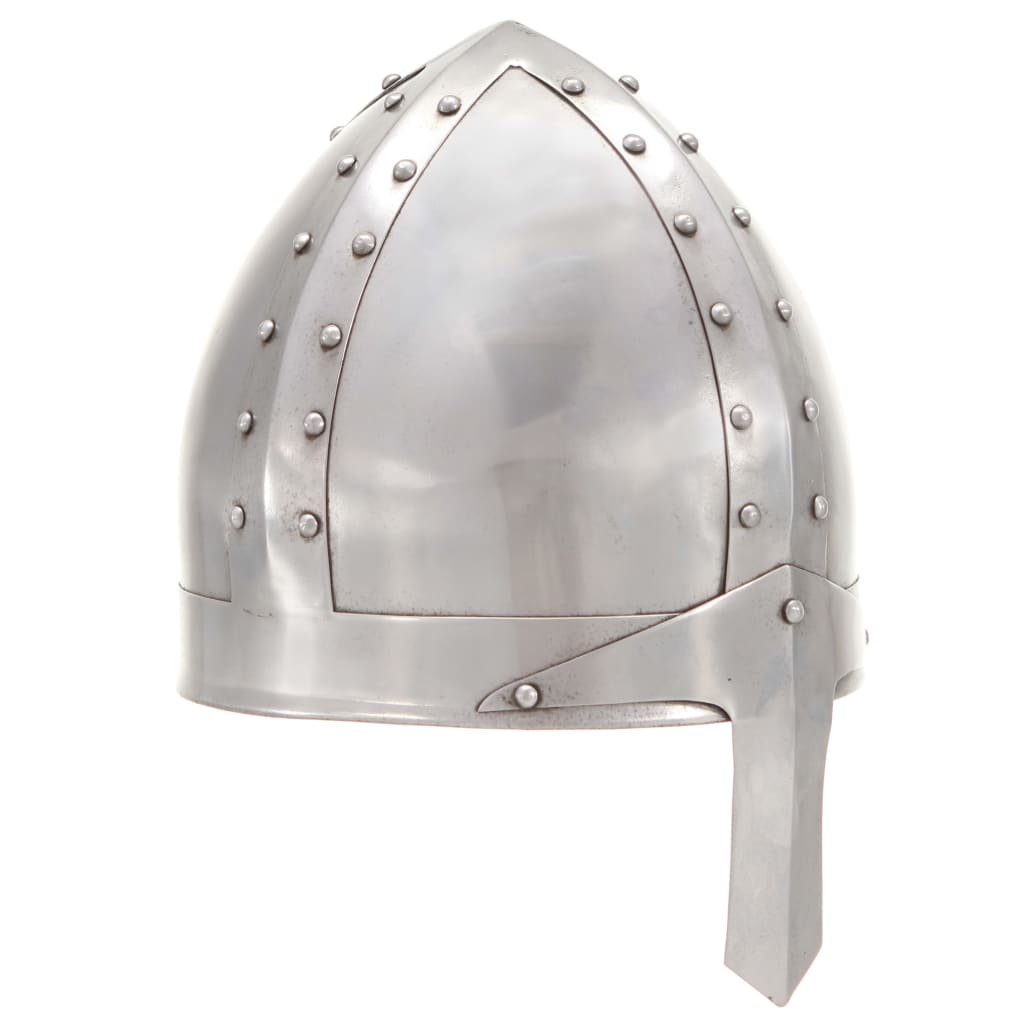 vidaXL middelalderlig ridderhjelm til rollespil antik stål sølvfarvet